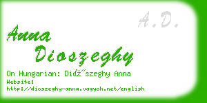 anna dioszeghy business card